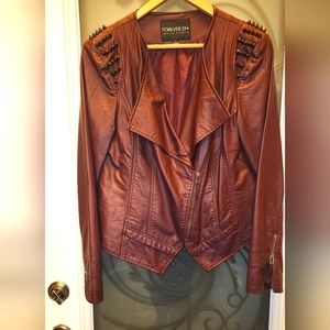 Spiked Moto Leather Jacket